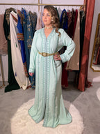 Caftan vert d'eau "Liyah"