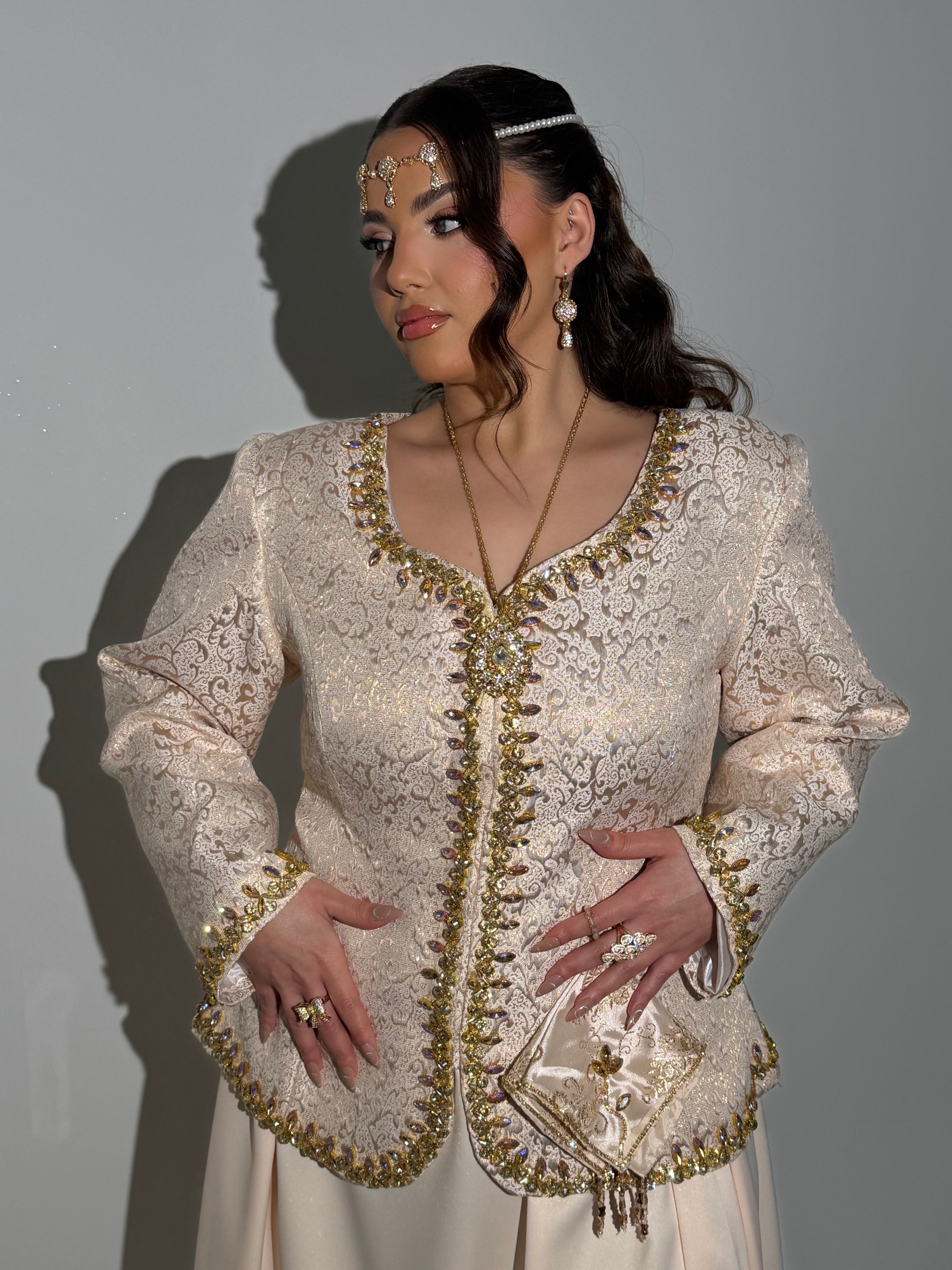 Karakou Brocard rose perlé "Lyna"