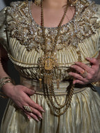 Blousa Mensouj perlée dorée "Nawal"