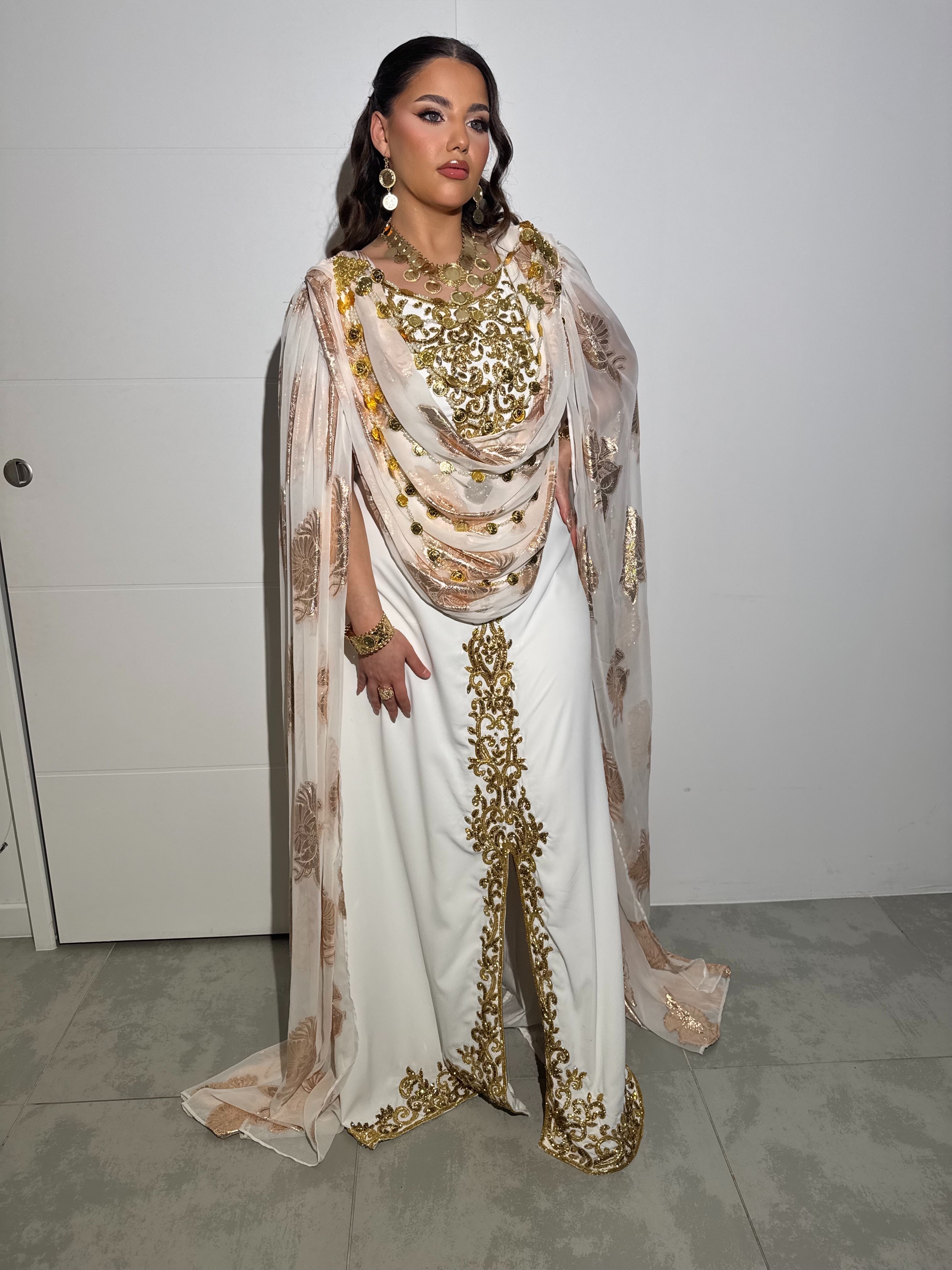 Robe Chaouïa Blanche perlée "Line"