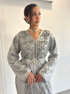 Caftan argenté pailleté