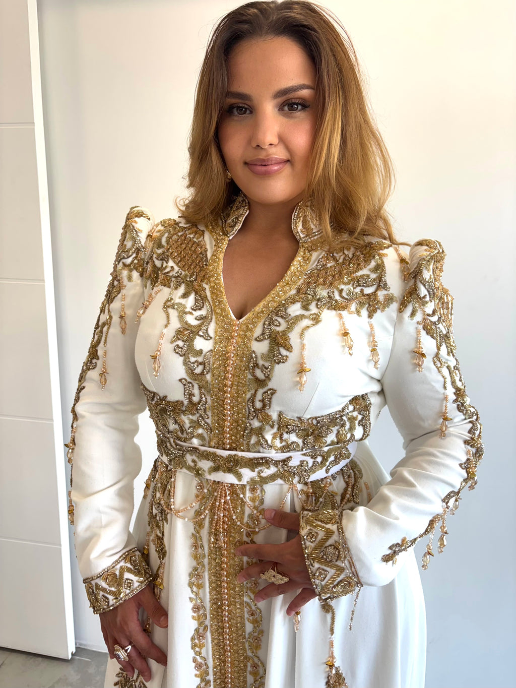 Caftan perlé blanc