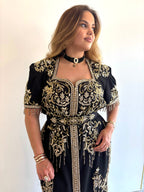 Caftan noir et or perlé