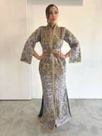 Caftan sari perlé Blanc
