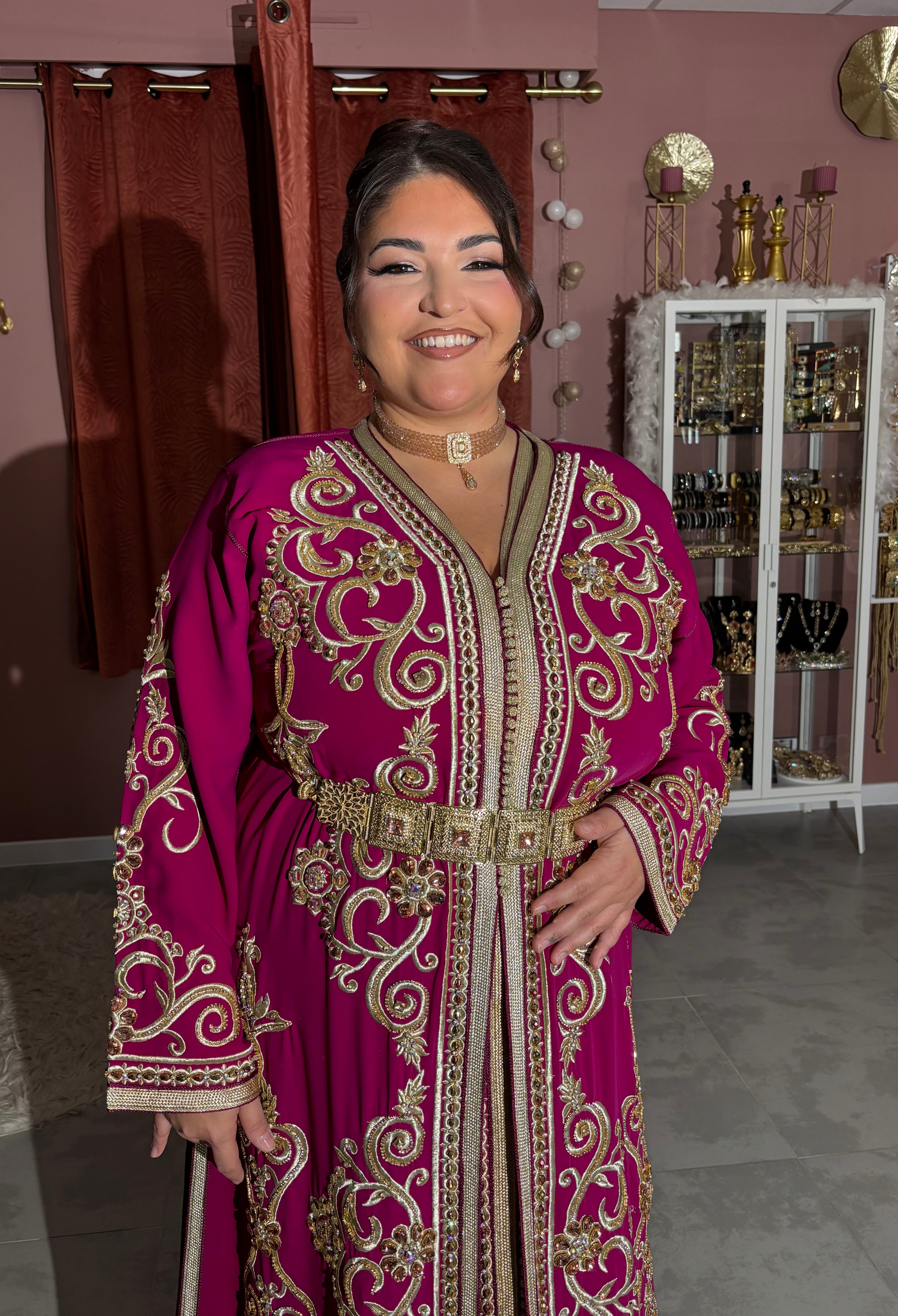 Takshita rose perlée « Lou »