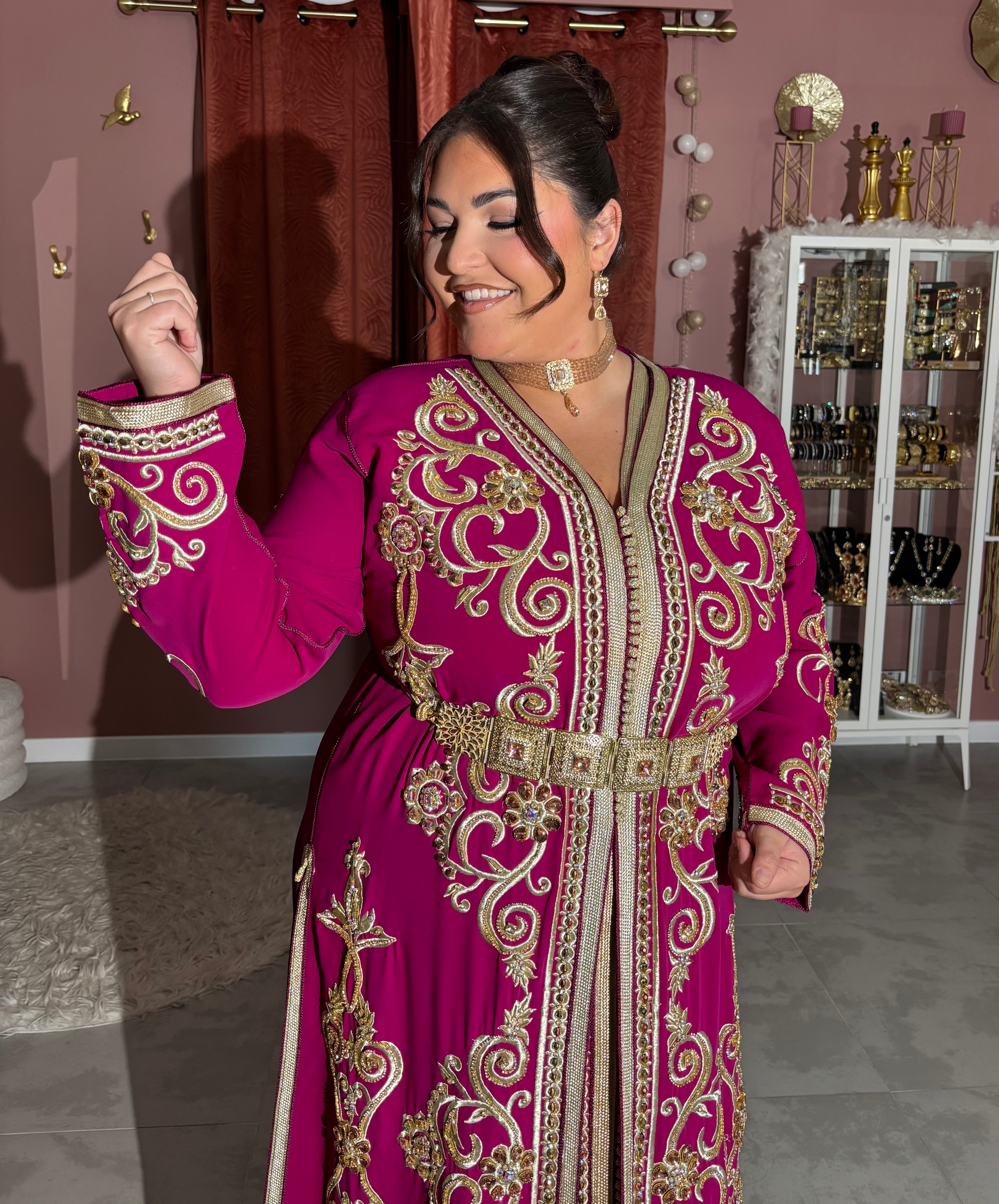 Takshita rose perlée « Lou »