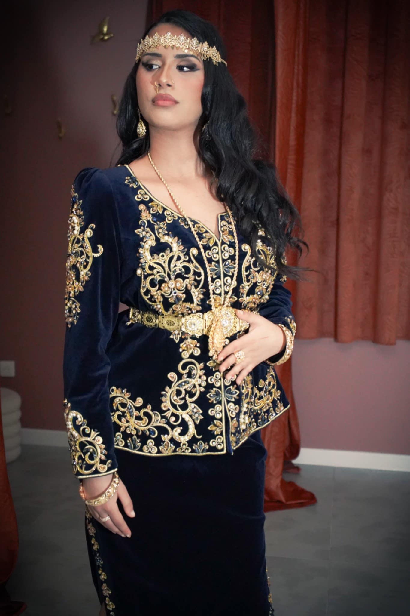 Karakou Bleu perlé "Naila"