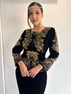 Karakou noir perlé velours “Safiya”