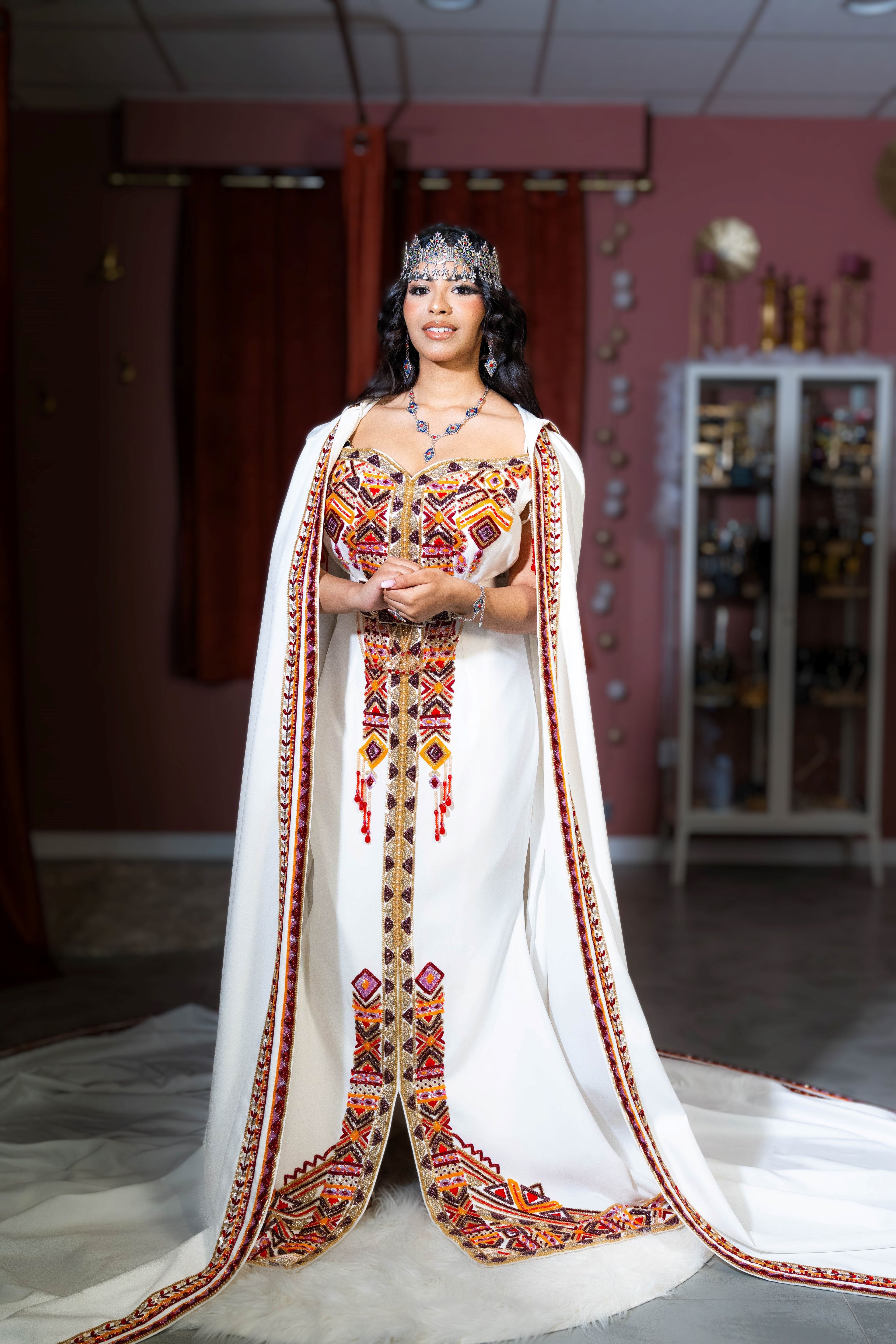 Robe Kabyle perlée "Melha" - Haute couture