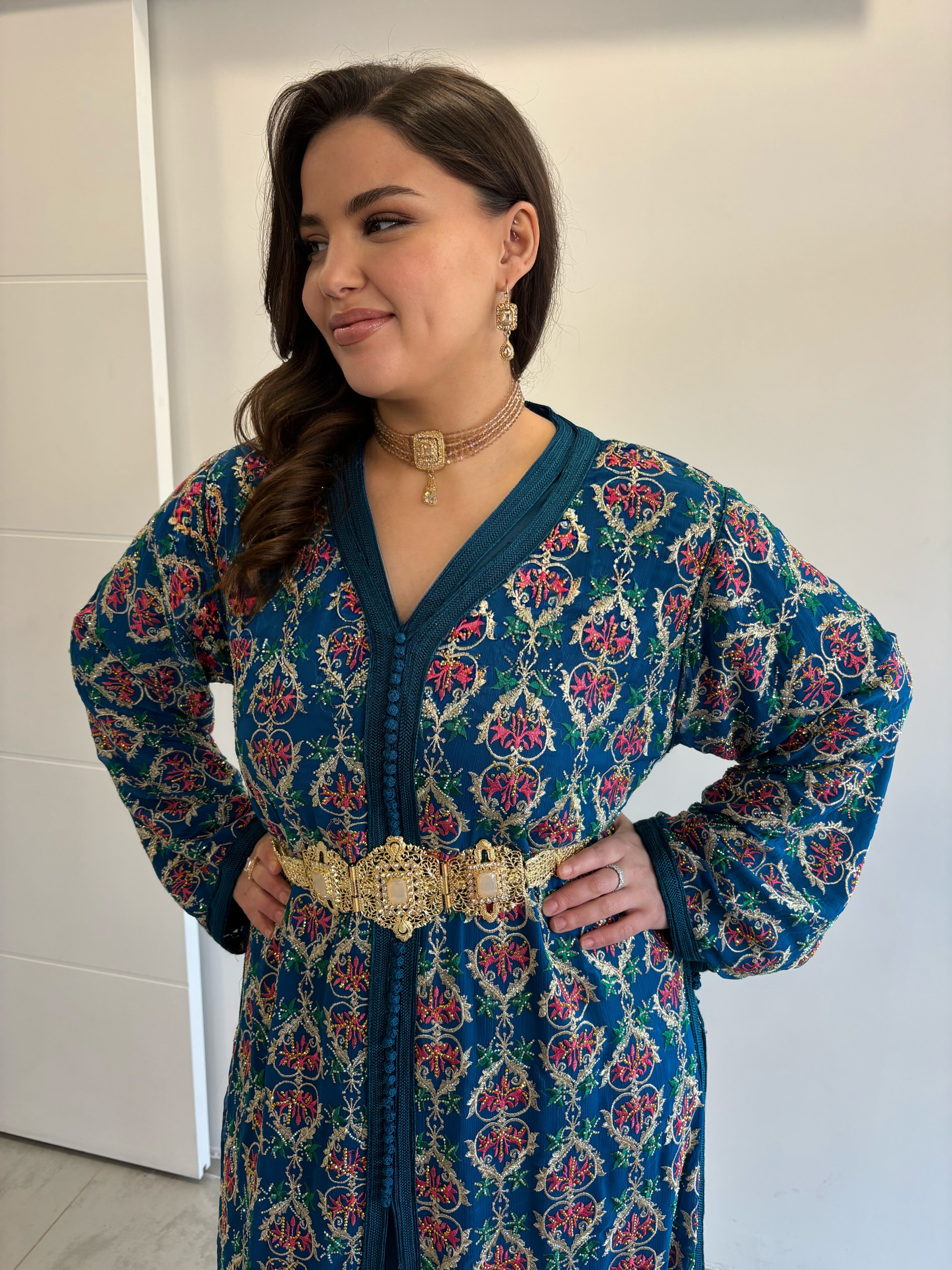 Takchita sari bleu canard "Yasna"