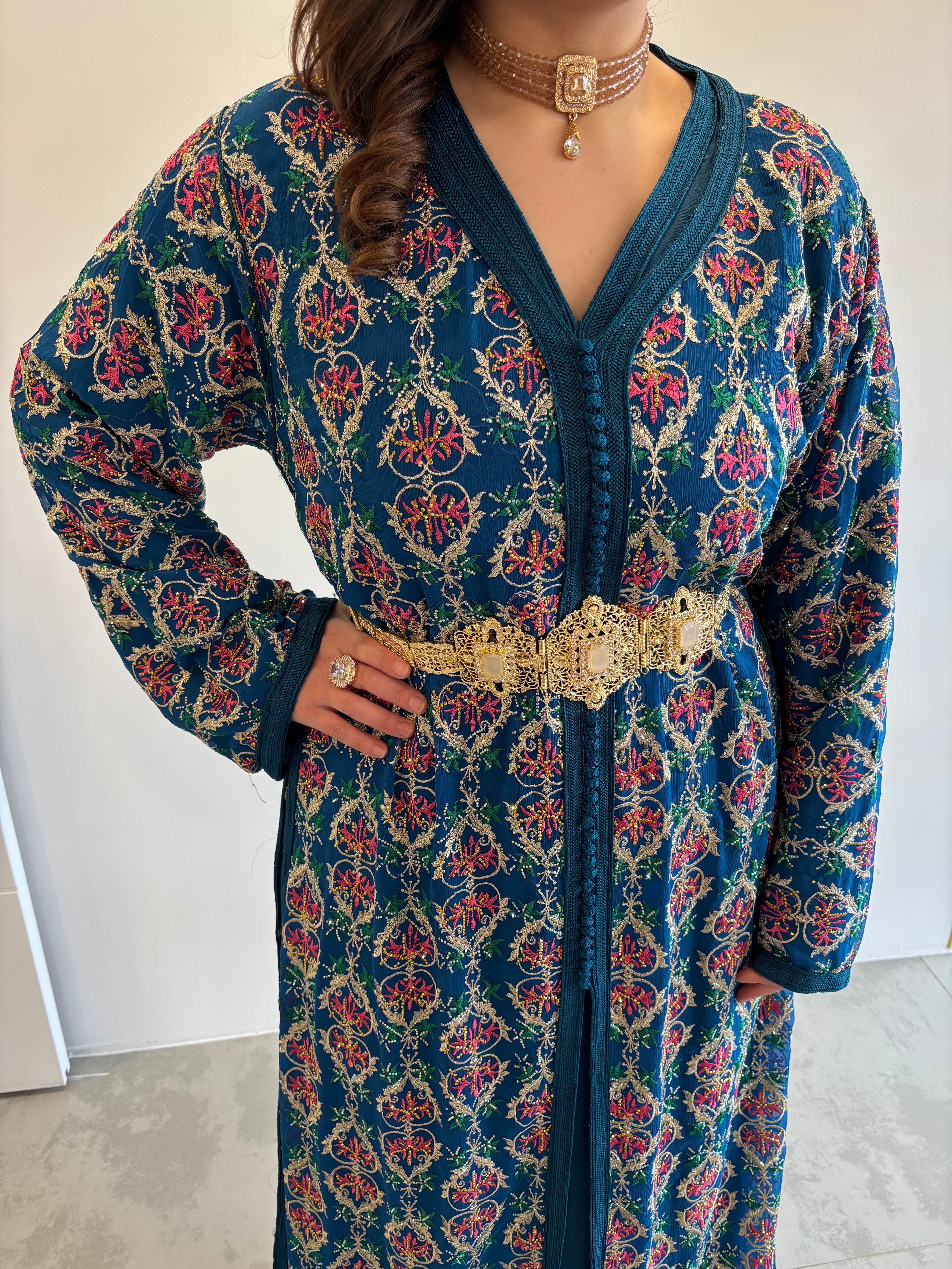 Takchita sari bleu canard "Yasna"